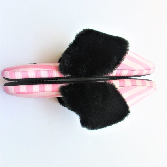 VICTORIA'S SECRET PINK STRIPE SLIPPERS  NWOT  5/6 - Picture 2 of 8